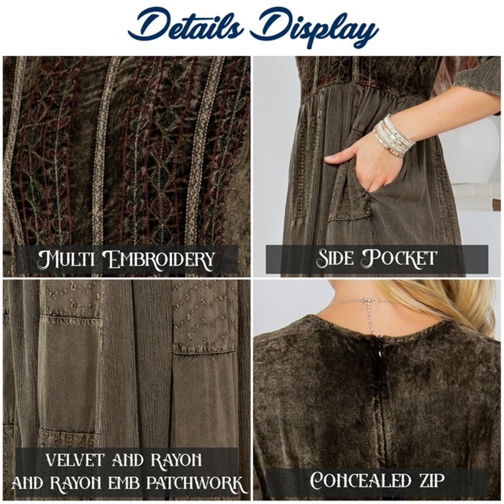 Young Threads Gravel Size Large Melodic Enchantment: Stone-Washed Maxi Dress - Picture 5 of 6
